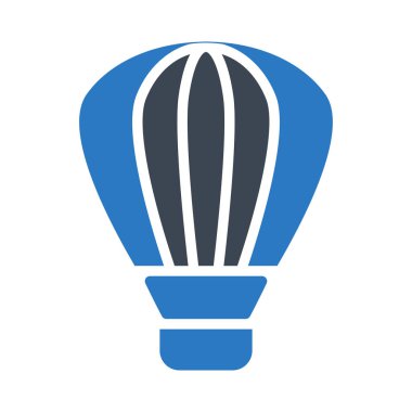 Hava Balon düz simgesi beyaz arka plan, vektör, illüstrasyon izole