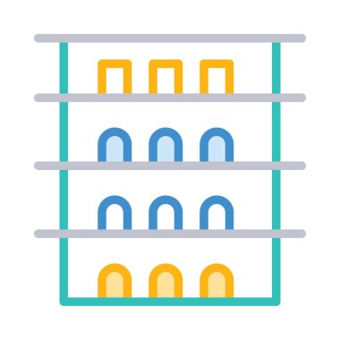 Otel web simgesi, vektör illüstrasyonu 