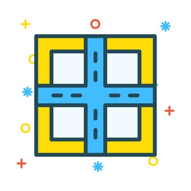 Yol web simgesi, vektör çizim 