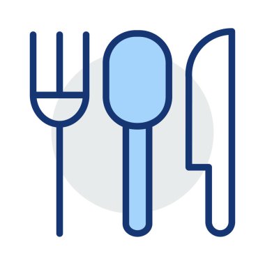 bıçak, çatal ve kaşık simgesi, vektör çizim