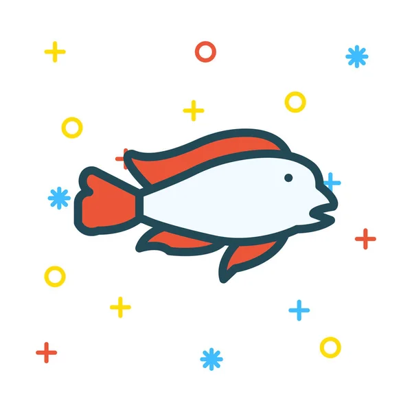 Peces Icono Web Vector Ilustración — Vector de stock