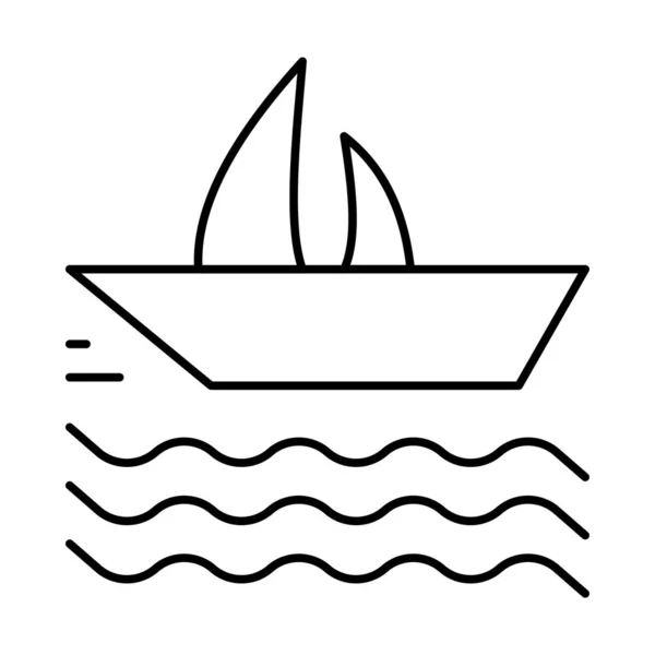 Crucero Icono Plano Del Barco Aislado Sobre Fondo Blanco Vector — Vector de stock