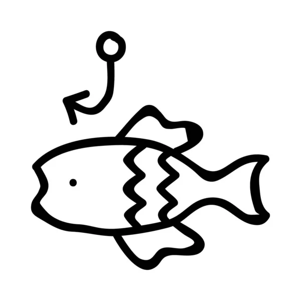 Fisch Web Icon Vektor Illustration — Stockvektor