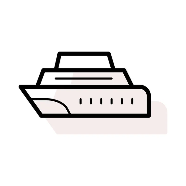 Κρουαζιερόπλοιο Επίπεδη Εικονίδιο Απομονωθεί Λευκό Φόντο Διάνυσμα Εικονογράφηση — Διανυσματικό Αρχείο