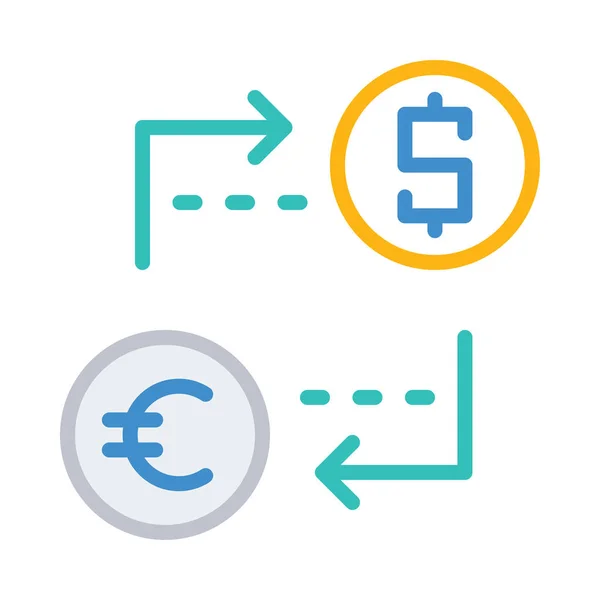 Currency Exchange Web Icon Vector Illustration — Stock Vector