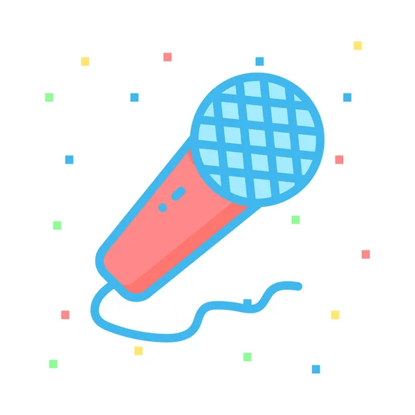 Microphone Web Icon Vector Illustration — Stock Vector