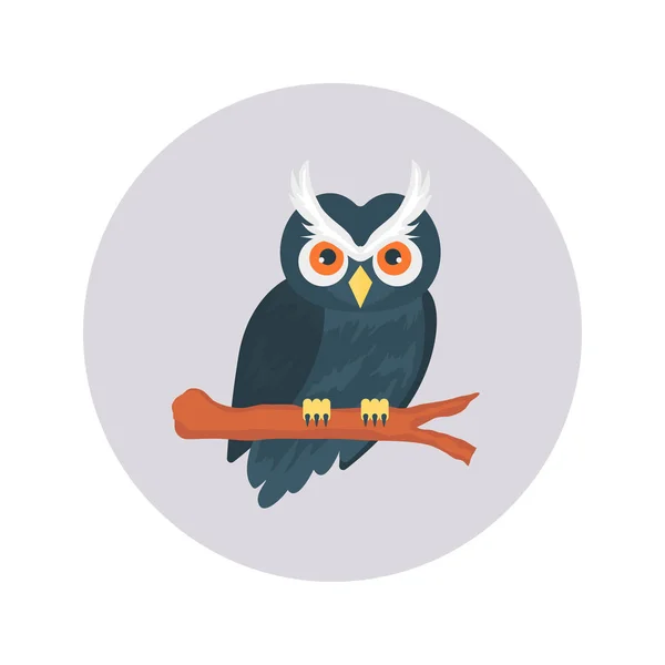 Búho Pájaro Icono Plano Vector Ilustración Concepto Halloween — Archivo Imágenes Vectoriales