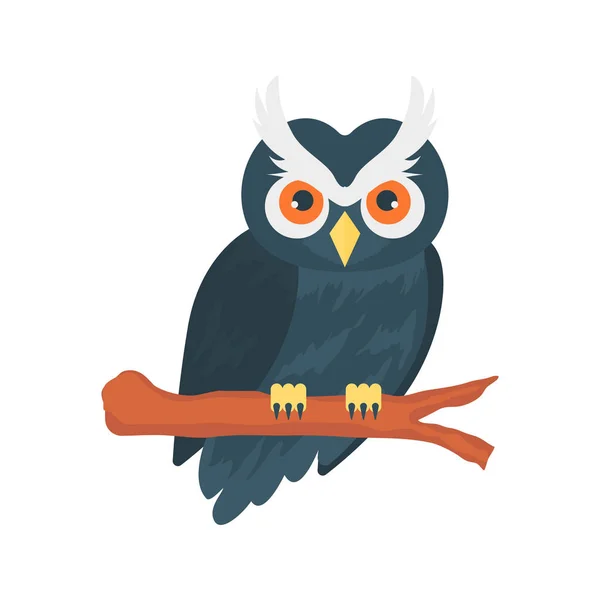 Owl Bird Flat Icon Vector Illustration Halloween Concept — Stock Vector