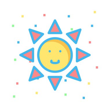 Güneş yaz tatil simgesi. Vektör çizim