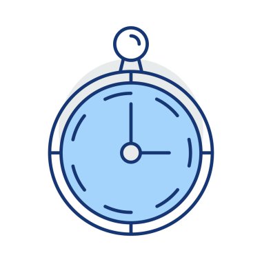 Zamanlayıcı kronometre saat düz simgesi, vektör, illüstrasyon 