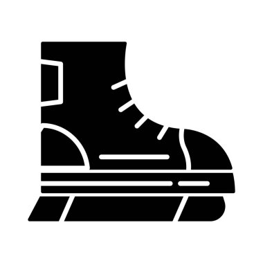 buz pateni ayakkabı düz simgesi beyaz arka plan, vektör, illüstrasyon izole 