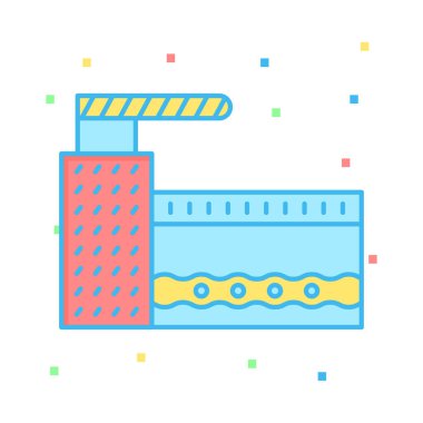 Yüzme Havuzu parça düz simgesi beyaz arka plan, vektör, illüstrasyon izole