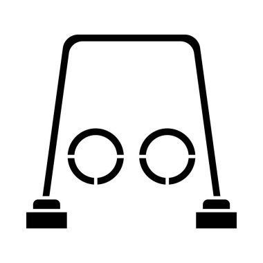 park salıncak düz simgesi beyaz arka plan, vektör, illüstrasyon izole