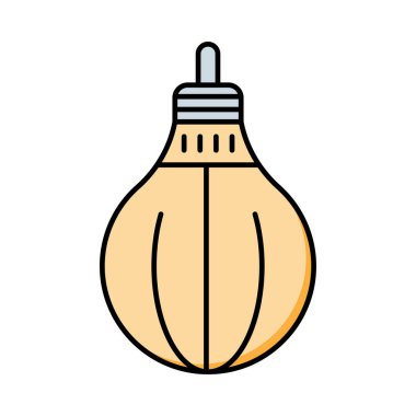 boks torbası düz simgesi beyaz arka plan, vektör, illüstrasyon izole  