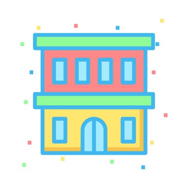 Daire simgesi bina. Vektör çizim