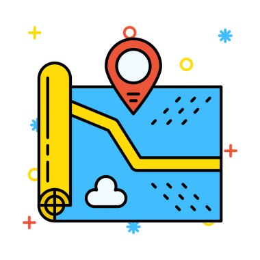 Harita işaretleyici vektör illüstrasyonuName 