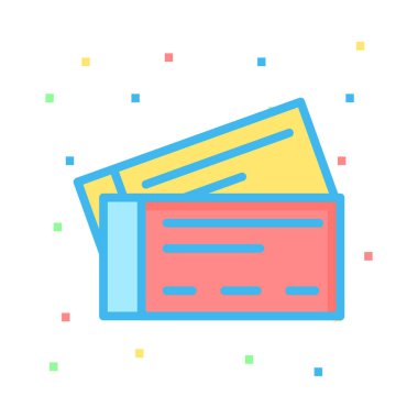 Bilet seyahat Tur simgesi. Vektör çizim