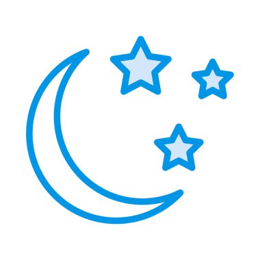 ay gece simgesi. Vektör çizim