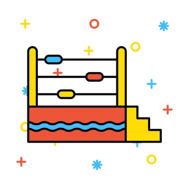 Evrak Çantası'nı düz simgesi, vektör, illüstrasyon