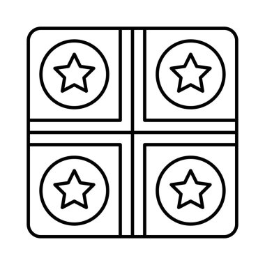 Kızma Birader oyunu düz simgesi beyaz arka plan, vektör, illüstrasyon izole