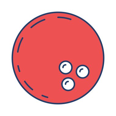 bowling topu düz simgesi beyaz arka plan, vektör, illüstrasyon izole