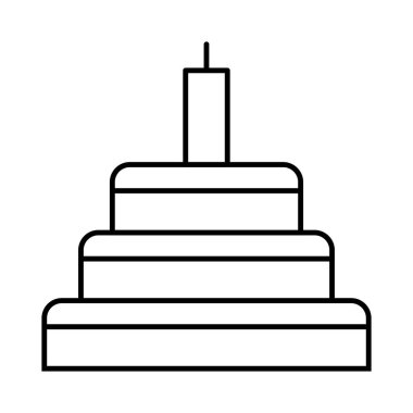 pasta Doğum günü simgesi. Vektör çizim