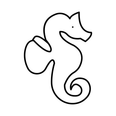 deniz atı su gıda vektör renk simgesi