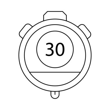 Zamanlayıcı kronometre saat düz simgesi, vektör, illüstrasyon 