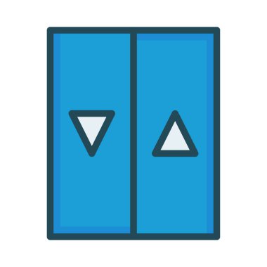 Asansör oklar düz simgesi, vektör, illüstrasyon