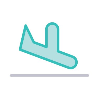 iniş uçak düz simgesi, vektör, illüstrasyon