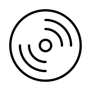 CD disk düz simgesi, vektör, illüstrasyon