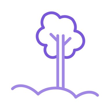 Ağaç Parkı düz simgesi, vektör, illüstrasyon 