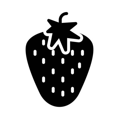 çilek düz simgesi, vektör, illüstrasyon