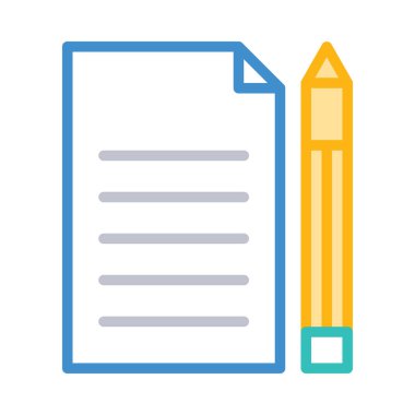 oluşturma düzenleme yazma düz simgesi, vektör, illüstrasyon