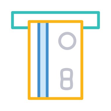 ATM Para Çekme düz simgesi, vektör, illüstrasyon