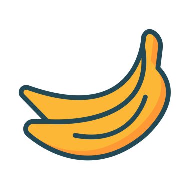 muz düz simgesi, vektör, illüstrasyon