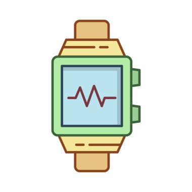 Kol saati darbeleri ile düz simgesi beyaz arka plan, vektör, illüstrasyon izole işareti 