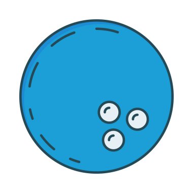 bowling topu düz simgesi beyaz arka plan, vektör, illüstrasyon izole