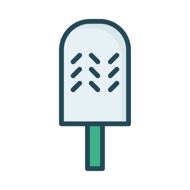 tatlı dondurma düz simgesi, vektör, illüstrasyon 