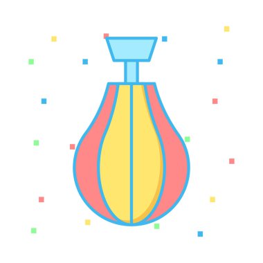 boks torbası düz simgesi beyaz arka plan, vektör, illüstrasyon izole  