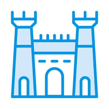 İnşaat düz simgesi, vektör, illüstrasyon Kalesi