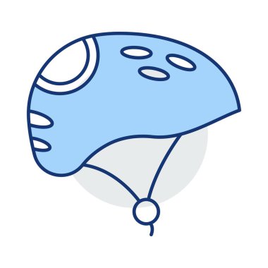 Emanet Bisiklete binme kask düz beyaz arka plan, vektör, illüstrasyon izole simgesi