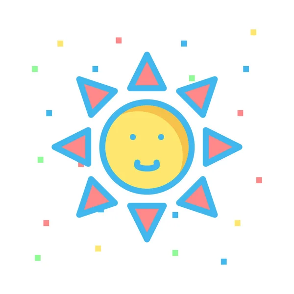 Икона Солнечных Летних Каникул Векторная Иллюстрация — стоковый вектор