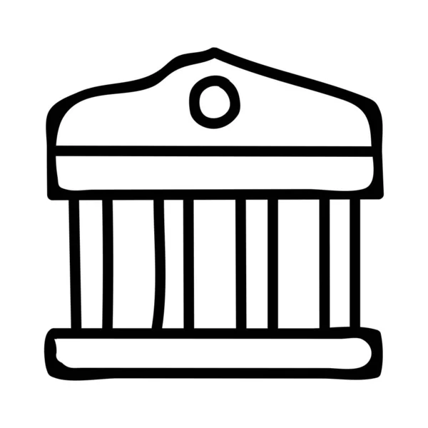 Icono Corte Bancaria Ilustración Vectorial — Vector de stock