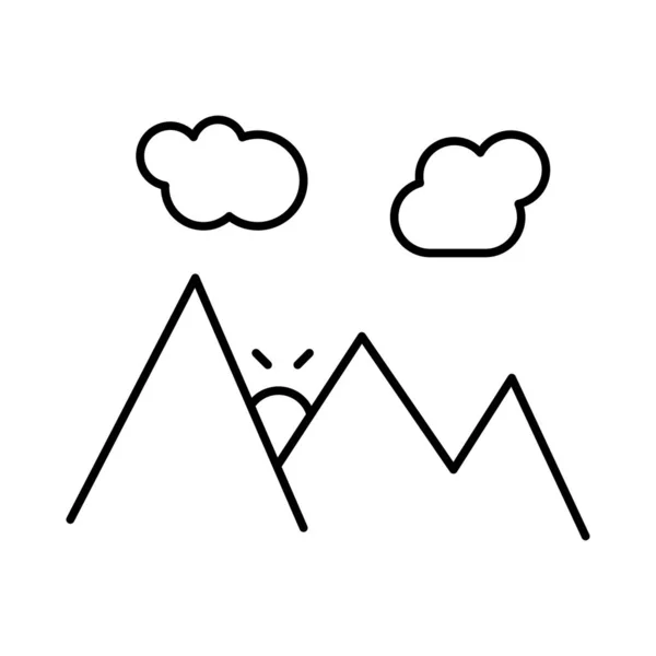 Montagne Collines Icône Illustration Vectorielle — Image vectorielle