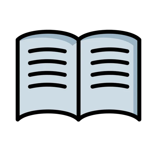 Lettura Libro Icona Aperta Illustrazione Vettoriale — Vettoriale Stock