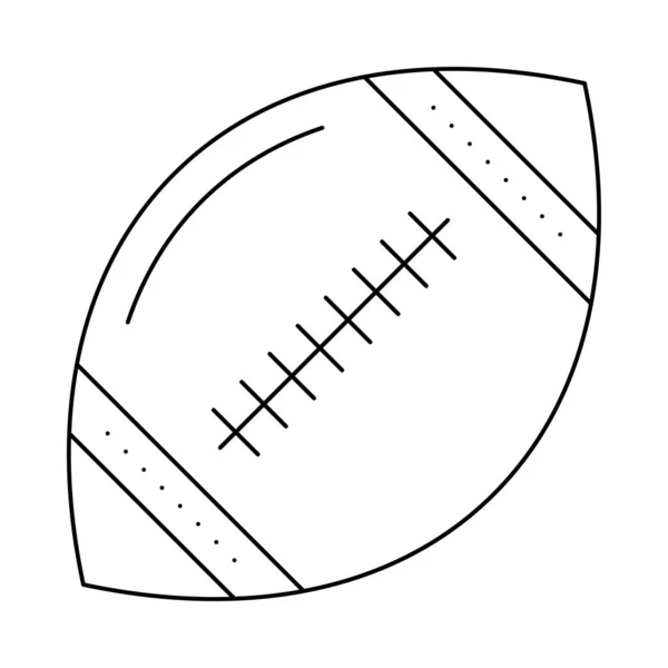 ラグビー ボール フラット アイコン白背景 ベクトル イラストに分離 — ストックベクタ