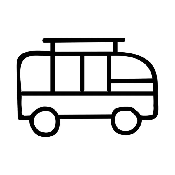 Otobüs Seyahat Etmek Simge Vektör Çizim — Stok Vektör