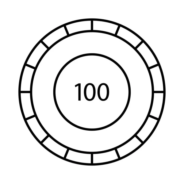 Casino Chip Flaches Symbol Isoliert Auf Weißem Hintergrund Vektor Illustration — Stockvektor