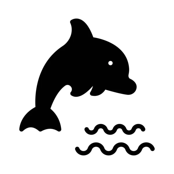 Dolphin Fisk Ikonen Vektorillustration — Stock vektor